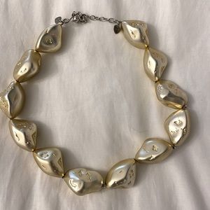 Gold beaded statement necklace